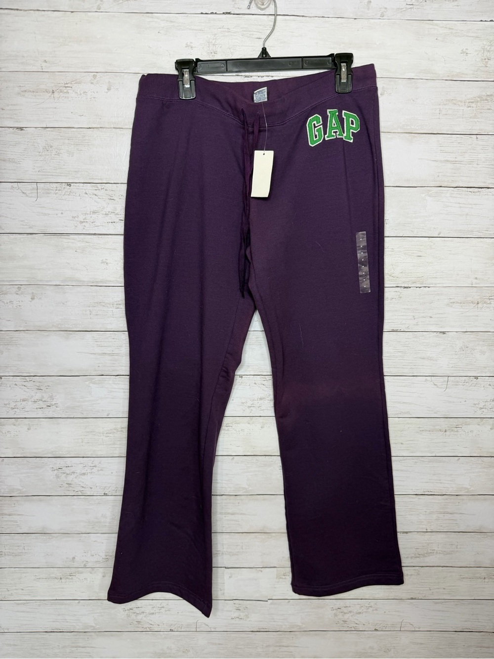 Vintage Y2K Gap Purple Flare Sweatpants Low Rise Varsity Logo Deadstock NWT M